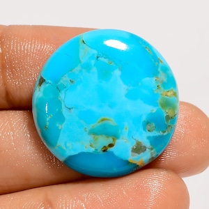 Natural Kingman Turquoise Cabochon Turquoise Gemstone 25X25X5 mm Size Smooth Both Side Polished Crystal