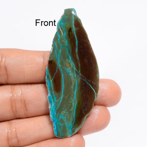 Crisocolla naturale lucidata fetta cabochon crisocolla lucidata lastra gemma 61X24X5 mm 47 carati lastra di crisocolla pezzi decorativi crisocolla