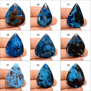 Azurite Cabochon Loose Gemstone Azurite Healing Crystals Azurite Gemstone Azurite Flat Black Stone Natural Azurite Stone Azurite As Picture image 7