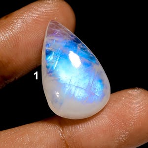 Cabochon de pierre de lune arc-en-ciel lisse poli Pierre de lune de jeu de feu arc-en-ciel, cristal de guérison, pierre de lune