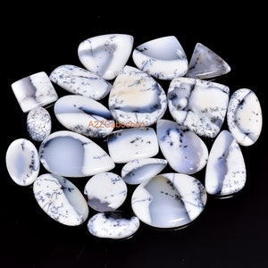 Lot de cabochons d'opale dendrite naturelle en forme de mélange, lot de pierres précieuses d'opale dendrite, en vrac, emballage de fil, lot d'opale dendrite pour la fabrication de bijoux