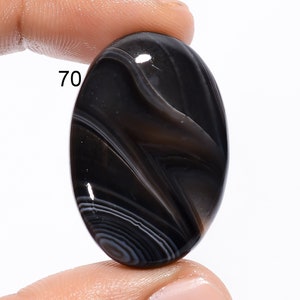 Pedra preciosa natural de ágata preta de Botswana, cabochão de ágata lisa de Botswana polida em ambos os lados, pedra preciosa solta, pedra preta, ágata de Botswana, cab's