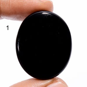 Pietra preziosa naturale di tormalina nera ovale a forma di pera, cabochon nero, pietra sciolta, pietra nera