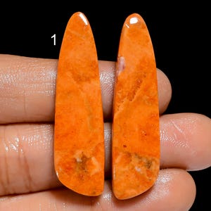 Paire de pierres turquoises oranges naturelles des deux côtés Paire de pierres turquoises orange Paire de pierres à dos plat