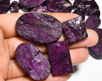 Natural Purpurite Rough Slice, Loose Gemstone, Wholesale Lot Gemstone Purpurite Crystal, Purpurite Cabochon, Purpurite Healing Crystal Stone