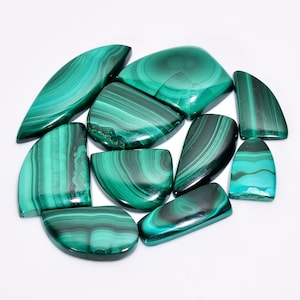 Cabochão de mistura de malaquita natural, lote de 10 peças por atacado, pedra preciosa de malaquita, pedra de nascimento, cristal de malaquita, pedra para fazer joias