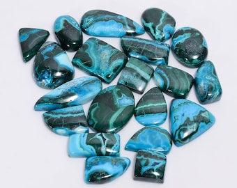 Natural Chrysocolla Malachite Cabochon 20 Pieces Mix Shape Chrysocolla Malachite Lot 10X10 23X11 mm Size Stone