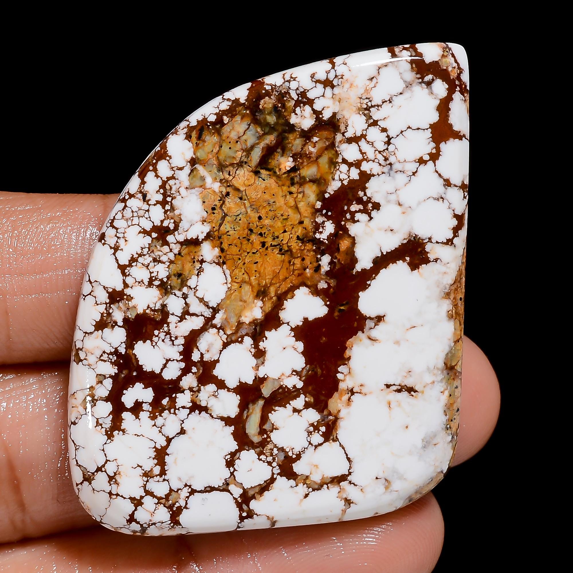 Natural Wild Horse Magnesite Jasper Cabochon Both Side Polished