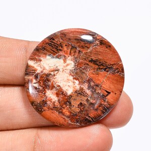 Cabochon de forme ronde en jaspe arc-en-ciel naturel, pierre précieuse en vrac de 48 carats, 32X32X4 mm, pierre précieuse de jaspe arc-en-ciel pour la fabrication de bijoux