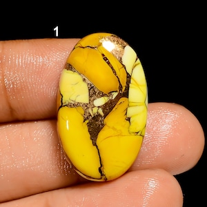 Pietra turchese miele dalia Pietra turchese rame giallo Turchese giallo lucido su entrambi i lati