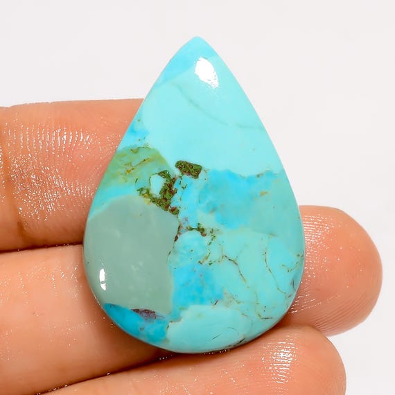 Kingman Turquoise Cabochon: Polished Arizona Gemstone (31X21X4 Mm