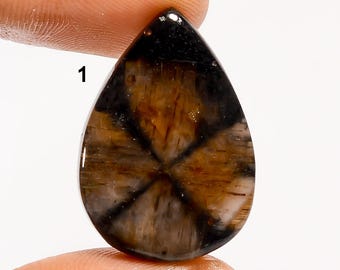 Natural Chiastolite Cabochon Loose Chiastolite Gemstone Both Side High Polished Chiastolite Stone