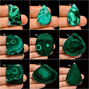 Natural Malachite Cabochon, Loose Gemstone Green Malachite Crystal Smooth Green Beautiful Malachite Gemstone Flat Back Stone As Picture immagine 6