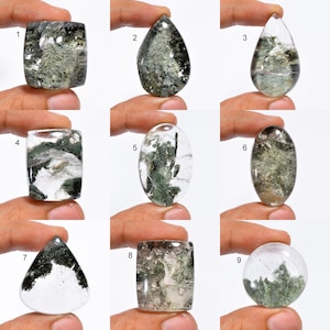 Natural Lodolite Quartz, Cabochon Lodolite Quartz, Garden Quartz Gemstone, Lodolite Quartz Cab's, Quartz Stone (As seen as picture