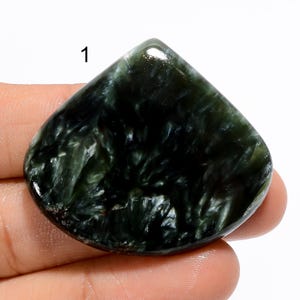 Serafinite naturale cabochon pietra preziosa sciolta, semipreziosa, cristallo curativo, serafinite verde pietra preziosa lucidata per la creazione di gioielli