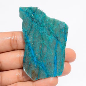 Fetta lucidata di crisocolla naturale Cabochon Crisocolla lucidata Lastra di pietra preziosa Crisocolla Lastra Decor Pezzi Fetta di crisocolla come immagine