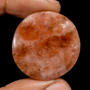 Natural Sunstone Cabochon Flat Back Orange Sunstone Gemstone Shiney Orange Sunstone Loose Gemstone Crystal Stone ( Stone As Picture