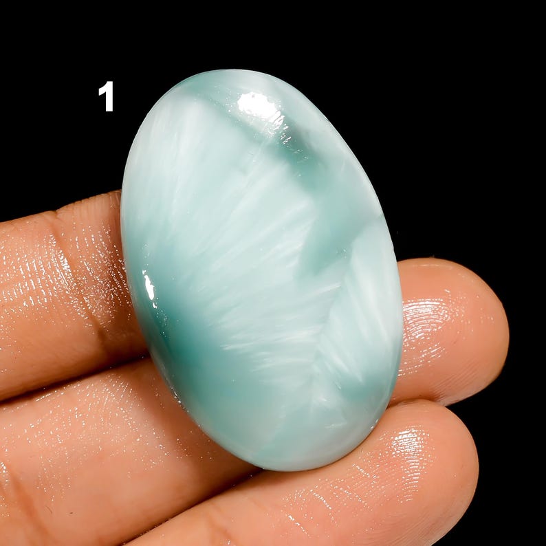 Hemimorphite Crystal Loose Hemimorphite Gemstone Good Shape Polished Hemimorphite Cabochon Flat Back Stone image 1