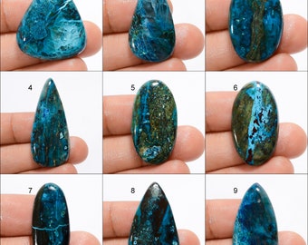 Natural Shattuckite Gemstone Flat Back Both Side Polished Shattuckite Cabochon Top Grade Quality Shttuckite Stone for Making Jewelry