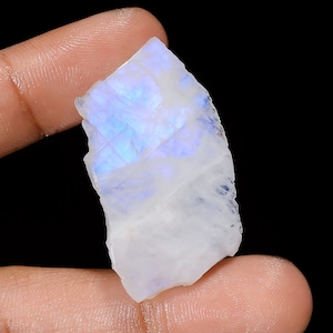 Natural Rainbow Moonstone Rough Slice Fire Play Rainbow Moonstone Slice 38X21X7 mm 40 Crt Black Rainbow Moonstone Chunk Slice Raw Moonstone