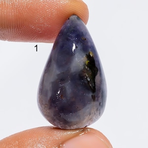 Cabochão de Iolita Natural Pedra Preciosa Solta, Fabricação de Cab's de Iolita para Joias Pedra Preciosa de Iolita Presente Polido Suave para Ela Pedra de Iolita