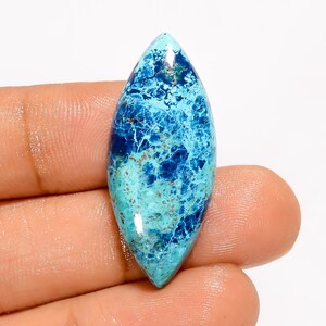 Pietra preziosa di azzurrite naturale con fondo piatto, dimensioni 33X14X5 mm, cristallo di azzurrite