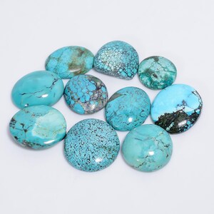 Natuurlijke turkoois cabochon Tibetaans turkoois 10 stuks veel 15 x 15 21 x 20 mm Afmeting turkoois blikkerig steen (zoals foto