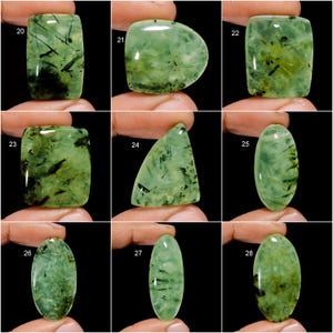 Cabujón de prehnita, gema de prehnita pulida por ambos lados, gema de prehnita verde, cabujón de prehnita natural, regalo de piedra de prehnita para ella (piedra como en la imagen) imagen 4