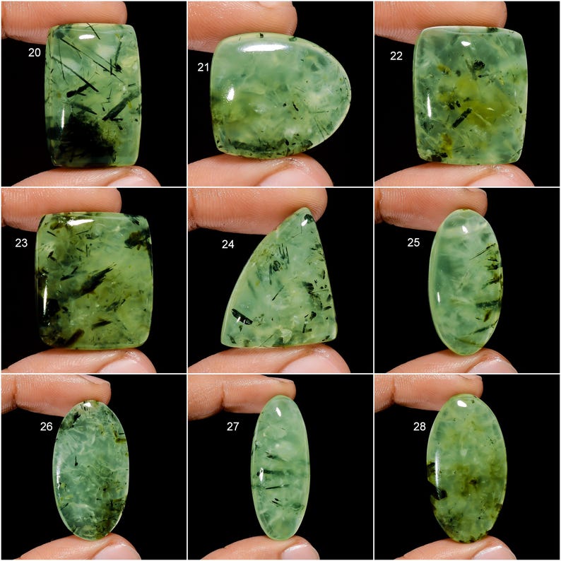 Cabujón de prehnita, gema de prehnita pulida por ambos lados, gema de prehnita verde, cabujón de prehnita natural, regalo de piedra de prehnita para ella (piedra como en la imagen) imagen 4