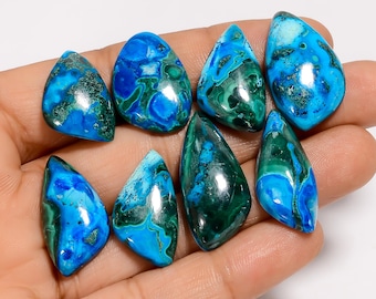 Natural Chrysocolla Malachite Cabochon Loose Gemstone Lot 10 Pieces Malachite Chrysocolla Lot 19X14 27X11 mm Size Stone