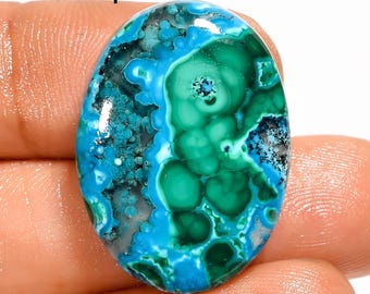 Cabujón de crisocola de malaquita natural, piedra preciosa suelta, piedra preciosa de crisocola y malaquita para hacer joyas, regalo para ella (piedra como en la imagen)