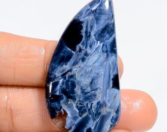 Natuurlijke pietersietcabochon Echt pietersitekristal beide zijden gepolijste pietersiet 45 x 23 x 5 mm Afmeting steen
