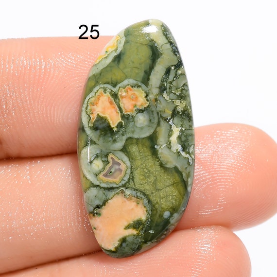 Natural Rhyolite Cabochon Loose Gemstone, Semiprecious Gemstone, Designer Rhyolite Jasper Gemstone For Making Jewelry  (Stone As Picture