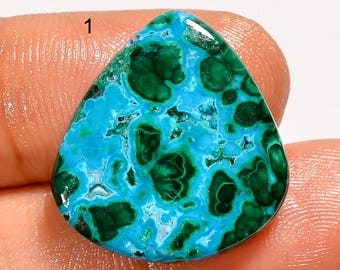 Natural Malachite Chrysocolla Cabochon Loose Gemstone Chrysocolla Malachite Gemstone For Making Jewelry Gift For her ( Stone As Picture