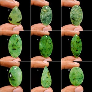 Cabujón de prehnita, gema de prehnita pulida por ambos lados, gema de prehnita verde, cabujón de prehnita natural, regalo de piedra de prehnita para ella (piedra como en la imagen) imagen 2