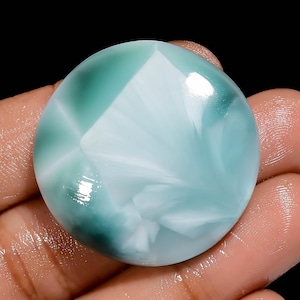 Cabochão de Hemimorfita com parte traseira plana Cristal de Hemimorfita polido 31X31X7 mm Tamanho Pedra de Hemimorfita