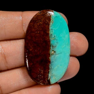 Bio Chrysoprase Cabochon Green Chrysoprase Crystal Flat Back Polished Stone 39X24X5 mm Size Chrysoprase