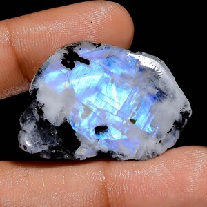 Natural Rainbow Moonstone Rough Slice Polished Slab 32X23X7 mm Size Moonstone Slab