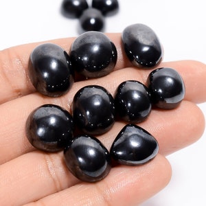 Natural Hematite Cabochon Loose Gemstone Lot Hematite Mix Shape lot 15 Pieces Lot 10X10 15X12 mm 242 Ct Black Hematite Lot Hematite Crystal