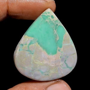 Variscite naturale Cabochon a forma di goccia Variscite Cristallo 35X31X5 mm Dimensioni Variscite verde Pietra piatta lucidata