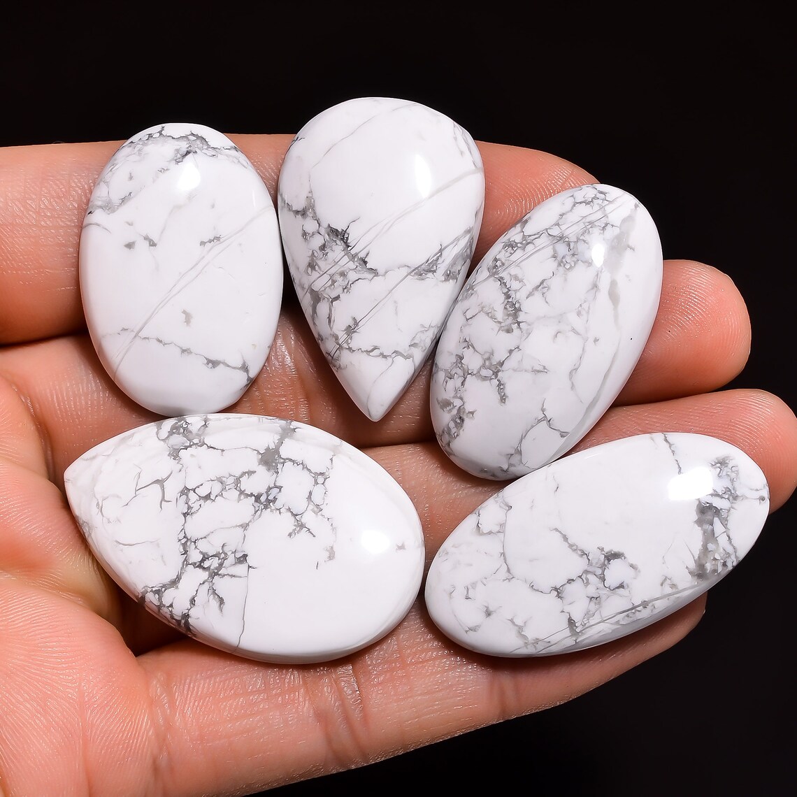 Natural White Howlite Cabochon Howlite Crystal White Howlite Etsy
