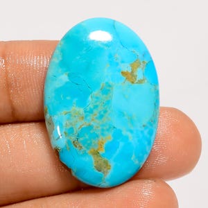 Natural Kingman Turquoise Cabochon Sky Oval  Turquoise Gemstone 30X21X4 mm Size Smooth Both Side Polished Crystal