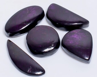 Natural Purpurite Cabochon Lot Purple Fire Purpurite Crystal Hardly Purple Fire 19X19 30X10 mm Size Stone