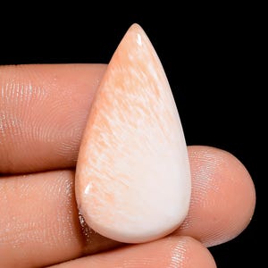 Scolecite rosa naturale Cabochon goccia Scolecite rosa Pietra 28X15X3 mm Dimensioni Forma a pera Pietra preziosa Scolecite rosa (come da immagine)