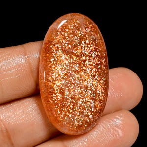 Natuurlijke zonnesteen cabochon grote ovale vorm zonnesteen 35 x 21 x 5 mm Afrikaanse zonnesteen kristal