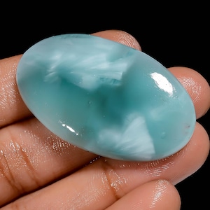 Cabochão de Hemimorfita com parte traseira plana Cristal de Hemimorfita polido 43X25X5 mm Tamanho Pedra de Hemimorfita