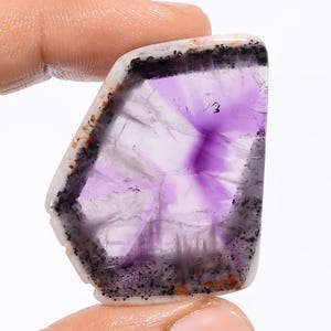 Fatia de ametista trapiche natural, pedra preciosa, cabochão de ametista, fatia bruta, cristal, fatia de ametista polida para fazer joias (igual à imagem)