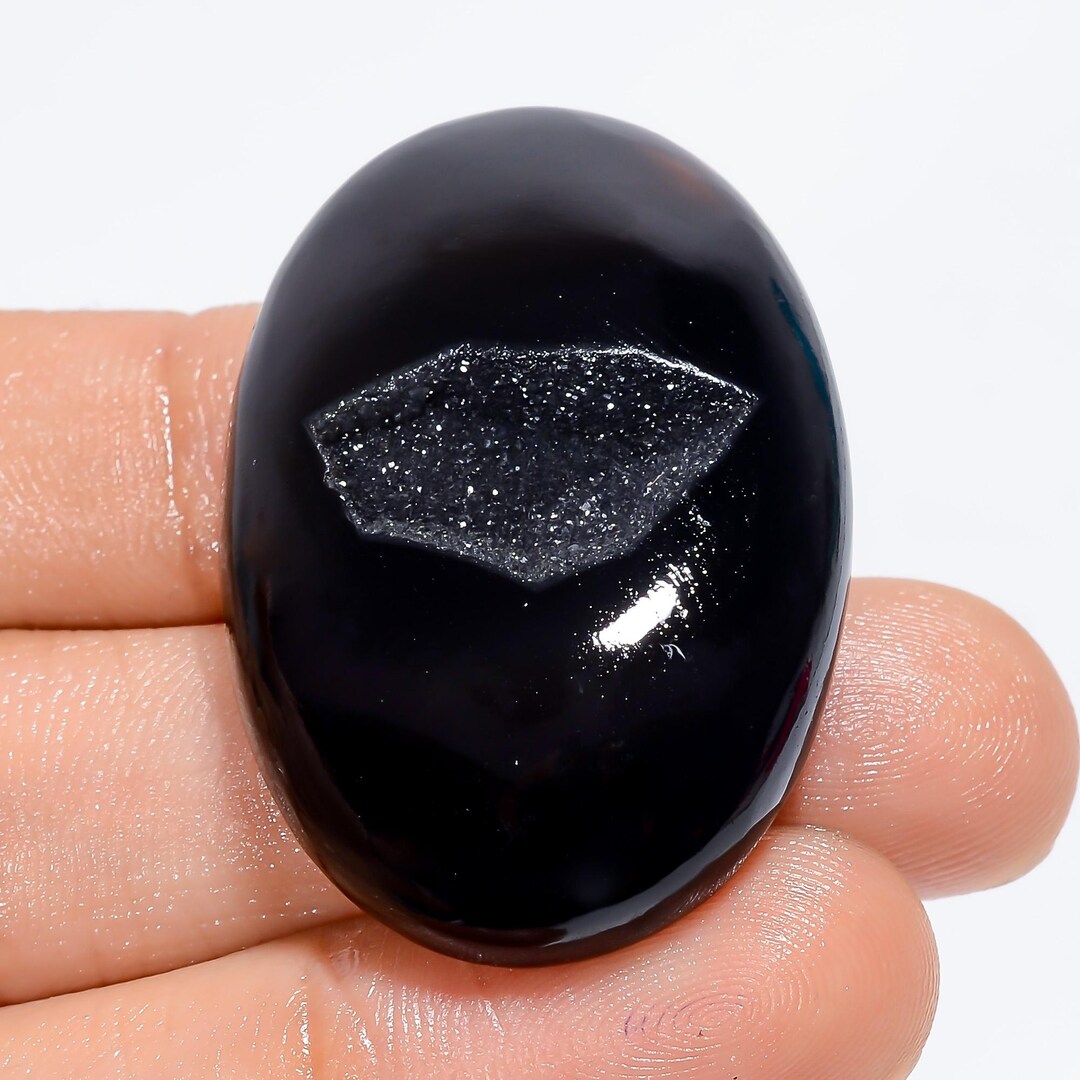 Natural Black Onyx Diamond Druzy Black Crystal Black Shiny Onyx
