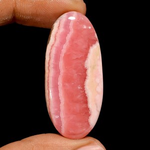 Cabochon di rodocrosite naturale, cristallo di rodocrosite rosa, dimensioni 42X19X5 mm, pietra di rodocrosite