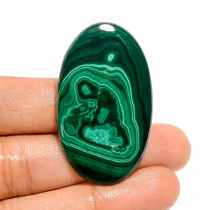 Malachite naturelle Pierre de malachite verte ovale, taille 43 x 25 x 4 mm, cristal de malachite
